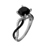 Yaffie Custom Black and White Diamond Engagement Ring with 2.33ct TDW White Gold