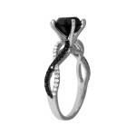 Yaffie Custom Black and White Diamond Engagement Ring with 2.33ct TDW White Gold