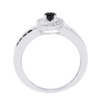 Yaffie ™ Custom-made White Gold Black and White Diamond Ring with 2/3ct TDW for your Engagement.