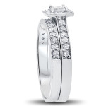 Say Yes to Royalty with Yaffie White Gold Princess Cut Diamond Halo Set