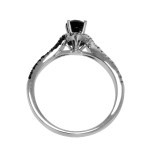 Custom-Made Yaffie™ Black and White Diamond Engagement Ring with 3/4ct Total Diamond Weight in White Gold.