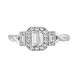 Yaffie White Gold Diamond Emerald Baguette Ring (3/8ct TDW)