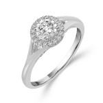 Elegant Yaffie Diamond Ring in White Gold (3/8 carat total weight)