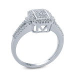Princess Cut Diamond Ring in Yaffie White Gold with 3/8ct Total Diamond Weight for Chic Style