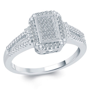 Princess Cut Diamond Fashion Ring in Yaffie White Gold