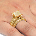 Golden Yaffie Engagement Set with 1.38ct Diamonds