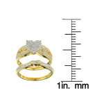 Golden Yaffie Bridal Set with Heart-Shaped 1/3ct TDW Diamonds