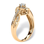 Gold Twist Ring with 1/5ct TDW Diamond Knot