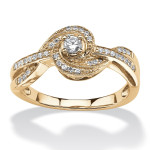 Gold Twist Ring with 1/5ct TDW Diamond Knot