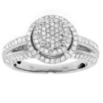 Sparkling Yaffie Gold Diamond Engagement Ring with Halo Accent (1ct TDW)