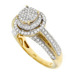 Sparkling Yaffie Gold Diamond Engagement Ring with Halo Accent (1ct TDW)