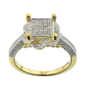 Golden Yaffie Ring with 0.625ct Diamond Sparkles