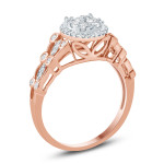 Floral Diamond Engagment Ring - Yaffie - 1/2 Carat - Rose Gold.