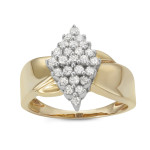 Sterling Silver Yaffie Ring with Marquise-Shaped Diamond Cascade, 1/2CTTW