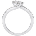 White Gold Pave Ring Adorned with Two Dazzling Diamonds