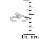 White Gold Yaffie Ring with Two 1/2ct Diamonds and Pave