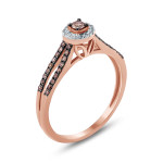 Rose Gold Engagement Ring with Yaffie White and Champagne Diamond Composite (1/3 ct)