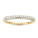 Sterling Silver Stackable Band Adorned with 1/3 Cttw Sparkling Diamonds and Rhodium Plating by Yaffie Jewellery.