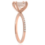 Morganite & Diamond Engagement Ring - Yaffie Rose Gold - 2.1 ct TW