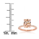Morganite & Diamond Engagement Ring - Yaffie Rose Gold - 2.1 ct TW