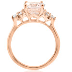 Rose Gold Oval Morganite & Diamond Ring - Stunning 2 1/3ct Total Weight