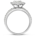 Micro Pave Diamond Bridal Set: Yaffie White Gold Princess-Centered 1 1/2 Carat Treasure