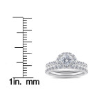 Say 'I Do' with Style: Yaffie Brilliant 1.5 ct TDW Diamond Halo Ring & Wedding Band Set in White Gold