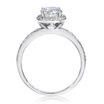 Yaffie White Gold Diamond Cushion Halo Engagement Ring - 1 1/5 ct TDW