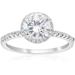 A stunning Yaffie ring with a gorgeous white gold band and a 1 3/4 ct TDW diamond in a beautiful round cut, enhanced with brilliant clarity and surrounded by a sparkling halo. Perfect for your engagement!