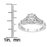Vintage Antique Style Yaffie Ring with Enhanced Clarity 1 3/4 ct TDW Diamonds in White Gold