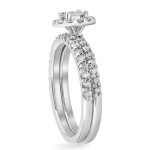White Gold Halo Diamond Ring Set - Perfect for Your Engagement and Wedding, by Yaffie @ 1cttw