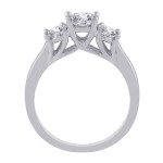 3-Stone White Gold Engagement Ring with Sparkling 1/2ct TDW Diamonds by Yaffie