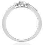 Sparkling Yaffie White Gold Three-Stone Diamond Engagement Ring - 1/4 ct TDW