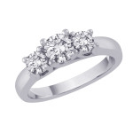 The Yaffie White Gold Diamond 3-stone Engagement Ring with 1/4ct TDW