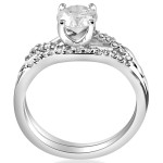 Matching Diamond Engagement and Wedding Ring Set in Yaffie White Gold with 5/8 cttw