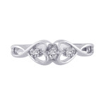 Sparkling White Gold Diamond Promise Ring by Yaffie
