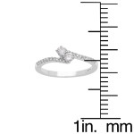 White Gold Pave Ring with Two Shimmering 1/4ct Diamonds - Yaffie