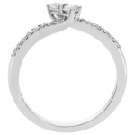 White Gold Pave Ring with Two Sparkling 1/4ct Diamonds by Yaffie