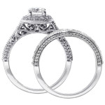 A dazzling duo of Yaffie 14k White Gold rings, featuring a 1 3/4ct TDW White Diamond Halo design