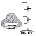 Sparkling Yaffie Bridal Set with 2 3/5ct TDW Diamonds in 14k White Gold Engagement Ring