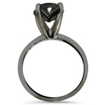 Custom-Made Black Gold Solitaire Engagement Ring with 3.00ct Enhanced Black Diamond by Yaffie ™