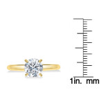 Certified GIA Round-cut Engagement Ring with 1 1/10ct TDW Diamonds in Yaffie Gold