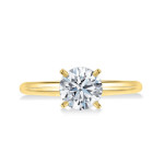 Certified GIA Round-cut Engagement Ring with 1 1/10ct TDW Diamonds in Yaffie Gold