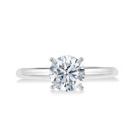 Certified GIA Round-Cut Diamond Engagement Ring with 1.5ct TDW from Yaffie Gold Collection