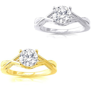 Radiant Yaffie Gold Diamond Solitaire Engagement Ring - 1.25 ct TDW
