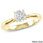 Dazzling Diamond Solitaire Ring by Yaffie Gold - 1/2ct TDW