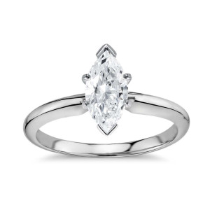 Marquise Diamond Engagement Ring, GIA Certified 1ct TDW - Yaffie Gold
