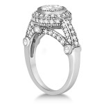 Stunning Vintage Art Deco Engagement Ring Setting with 1ct TDW Diamond Halo by Yaffie Gold