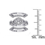 Golden Braided Mount Diamond Bridal Set with 2 Matching Bands, 2 3/4ct TDW