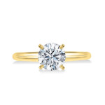 Certified Yaffie Gold Engagement Ring with 2 Carat Round Diamond